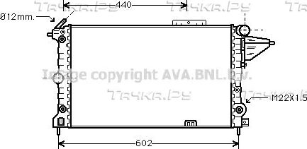 Радиатор охлаждения двигателя AVA. Артикул OLA2120