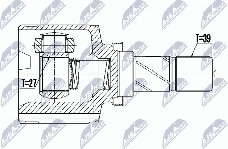Шрус внутренний (граната) NTY. Артикул NPW-PL-058