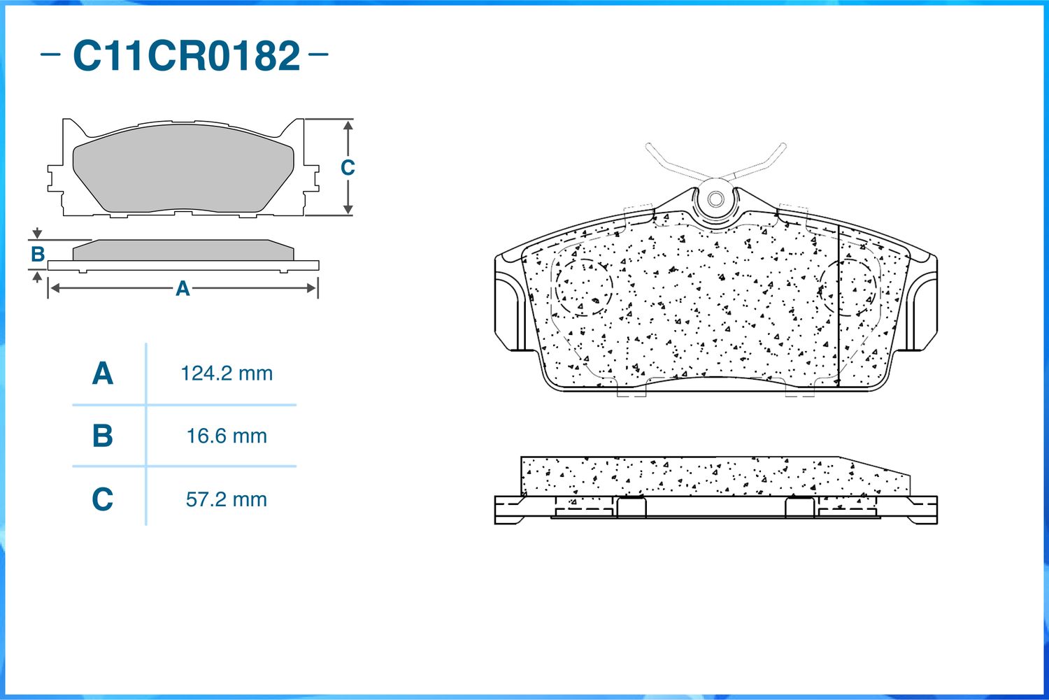 Колодки тормозные передние (Low Metallic) (Cworks). Артикул C11CR0182