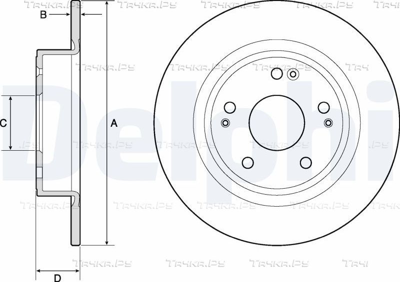 Тормозной диск Delphi. Артикул BG4801C