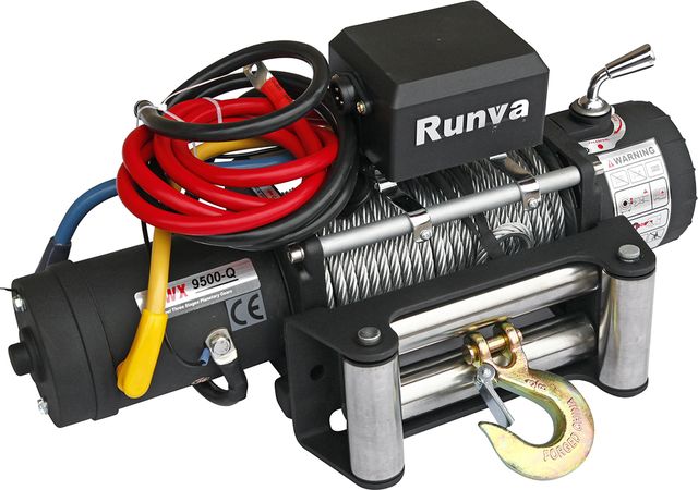 Лебёдка электрическая 12V Runva 9500 lbs 4350 кг Спорт. Артикул 9500-Q EVO