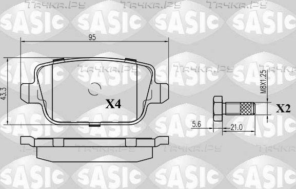 Тормозные колодки Sasic задние для Ford Kuga I 2008-2012. Артикул 6216023