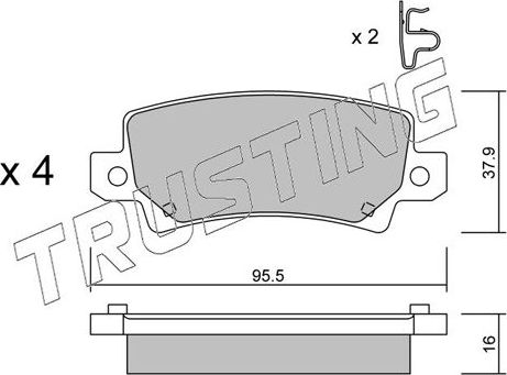 Тормозные колодки Trusting задние для Toyota Corolla E120, E130 2001-2008. Артикул 463.0