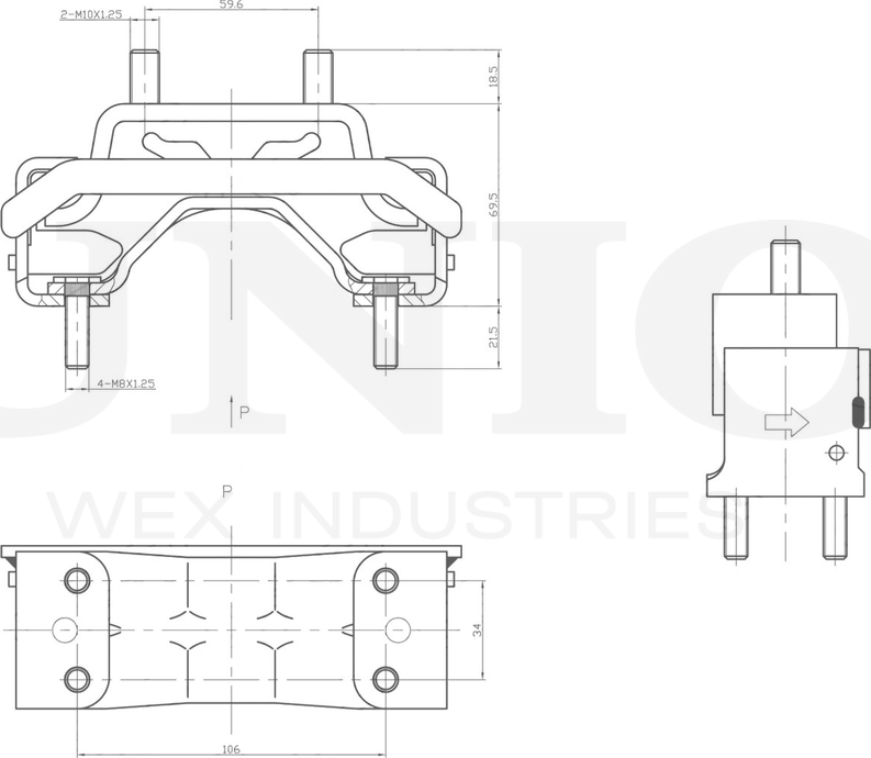 Опора двигателя (Unio). Артикул RMP-15119