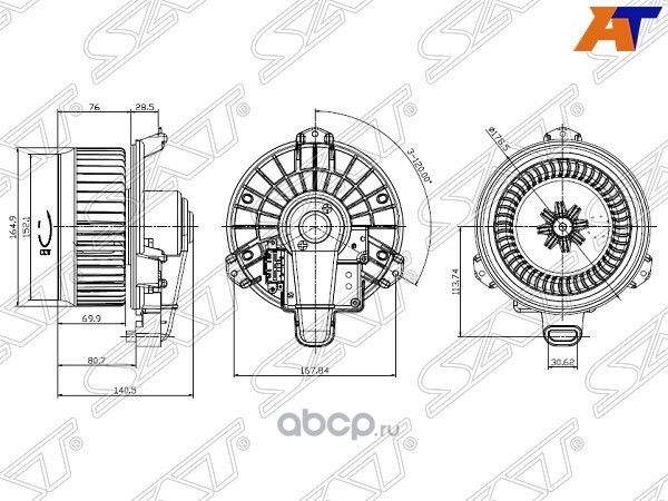 Мотор отопителя салона TOYOTA CAMRY V40V50 H (SAT). Артикул ST8710348080