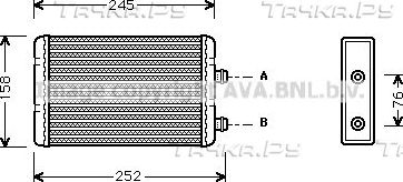 Радиатор отопителя (печки) AVA для Lancia Musa I 2004-2012. Артикул FTA6220