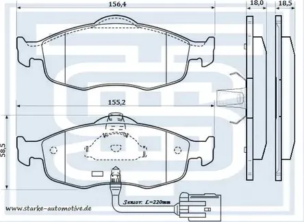 Колодки тормозные передние (Starke). Артикул 176731