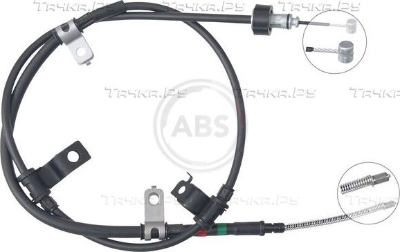 Трос ручника (тросик ручного тормоза) ABS. Артикул K17505