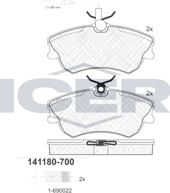 Тормозные колодки Icer передние для Renault Espace III 1996-2002. Артикул 141180-700