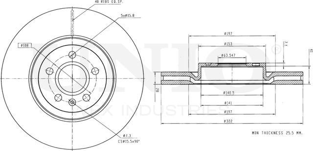Диск тормозной (Unio). Артикул BRD-20528