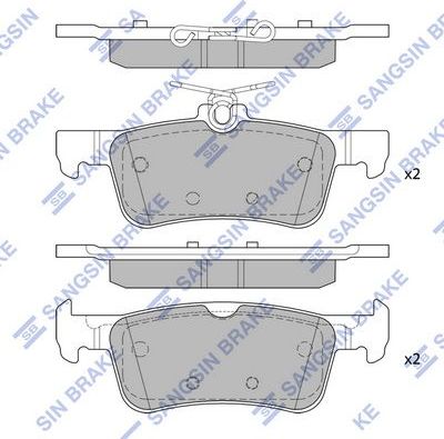 Тормозные колодки Sangsin Hi-Q. Артикул SP4108