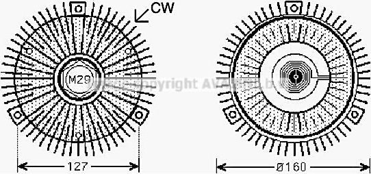 Муфта вентилятора (вискомуфта) AVA (алюминий). Артикул MSC421