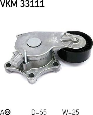 Натяжной ролик (натяжитель) приводного поликлинового ремня SKF. Артикул VKM 33111