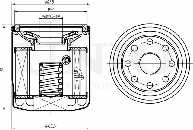 Фильтр масляный (Unio). Артикул FLT-20071