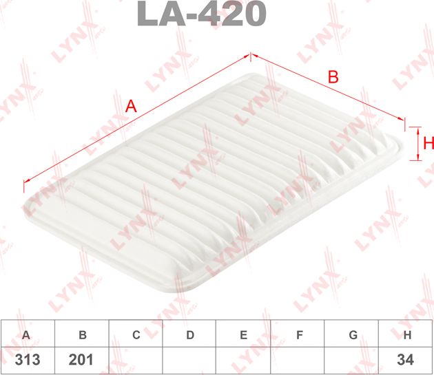 Воздушный фильтр LYNXauto. Артикул LA-420