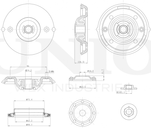 Опора амортизационной стойки (Unio). Артикул RMP-13142
