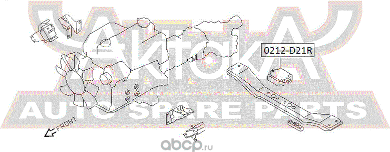 Подушка (опора) двигателя Asva задняя для Nissan Pathfinder WD21 1986-1995. Артикул 0212-D21R