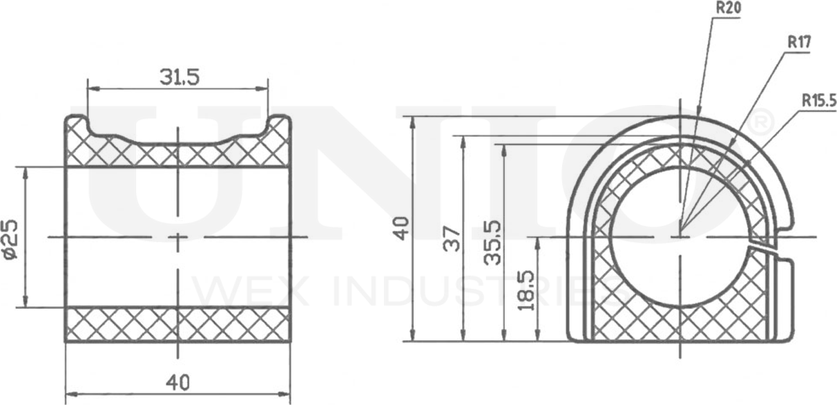 Втулка стабилизатора (Unio). Артикул RMP-10185