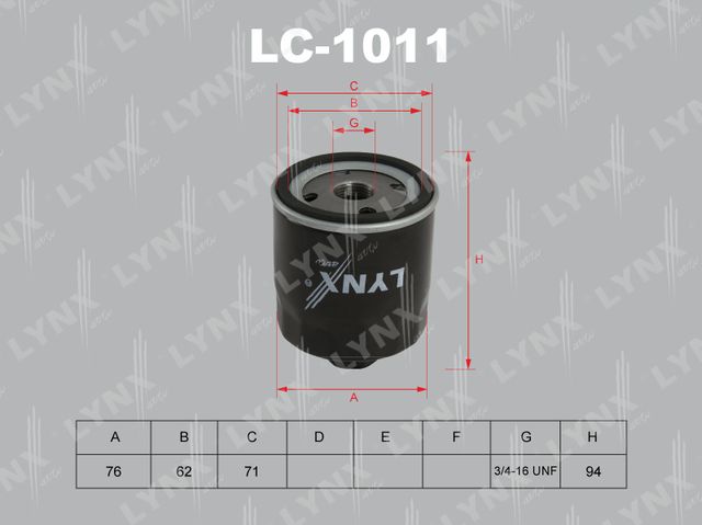 Масляный фильтр LYNXauto для Audi A2 2000-2005. Артикул LC-1011