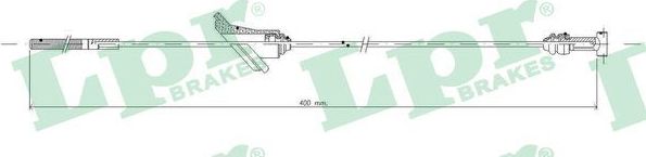 Трос ручника (тросик ручного тормоза) LPR. Артикул C0868B