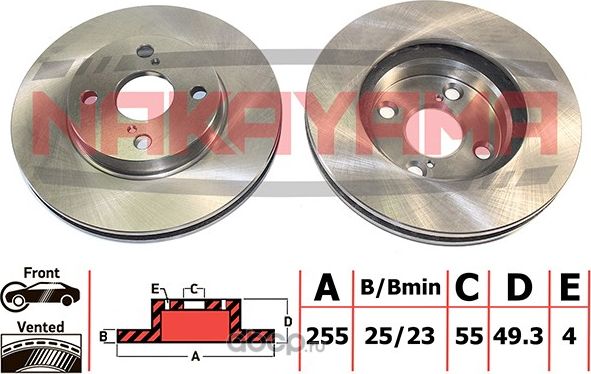 Диск тормозной (Nakayama). Артикул Q4356