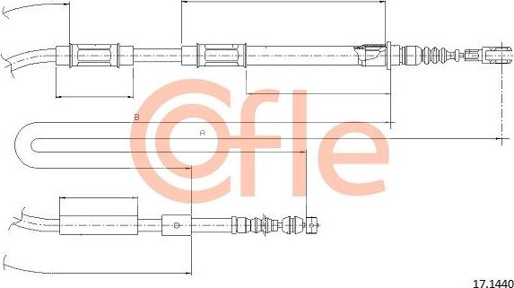 Трос ручника (тросик ручного тормоза) Cofle. Артикул 92.17.1440