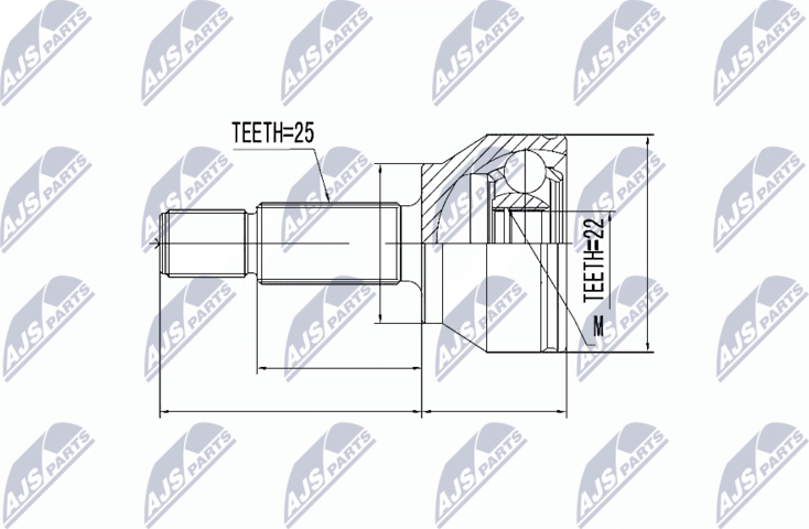 Шрус внутренний (граната) NTY. Артикул NPZ-FR-025
