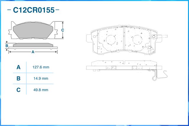 Колодки тормозные задние (Low Metallic) (Cworks). Артикул C12CR0155