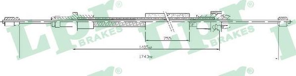 Трос ручника (тросик ручного тормоза) LPR. Артикул C0093B