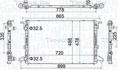 Радиатор охлаждения двигателя Magneti Marelli для Audi A5 II (F5) 2016-2026. Артикул 350213201900