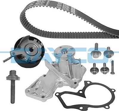 Помпа (водяной насос) с комплектом ремня ГРМ Dayco. Артикул KTBWP4610