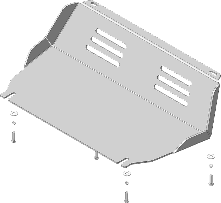 Защита алюминиевая Мотодор для радиатора Mitsubishi L200 V 2015-2026. Артикул 31326