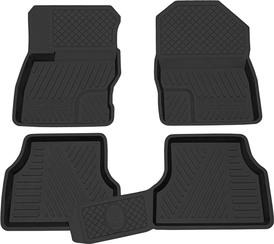 Коврики Rezkon резиновые для салона Ford Focus II 2008-2011. Артикул 1016010100