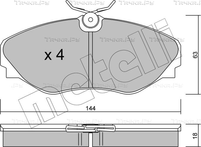 Тормозные колодки Metelli передние для Renault Espace III 2000-2002. Артикул 22-0338-0