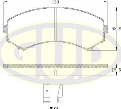 Тормозные колодки G.U.D.. Артикул GBP039600