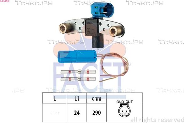 Датчик положения коленвала Facet Made in Italy - OE Equivalent для Renault Kangoo II 2008-2026. Артикул 9.0545K