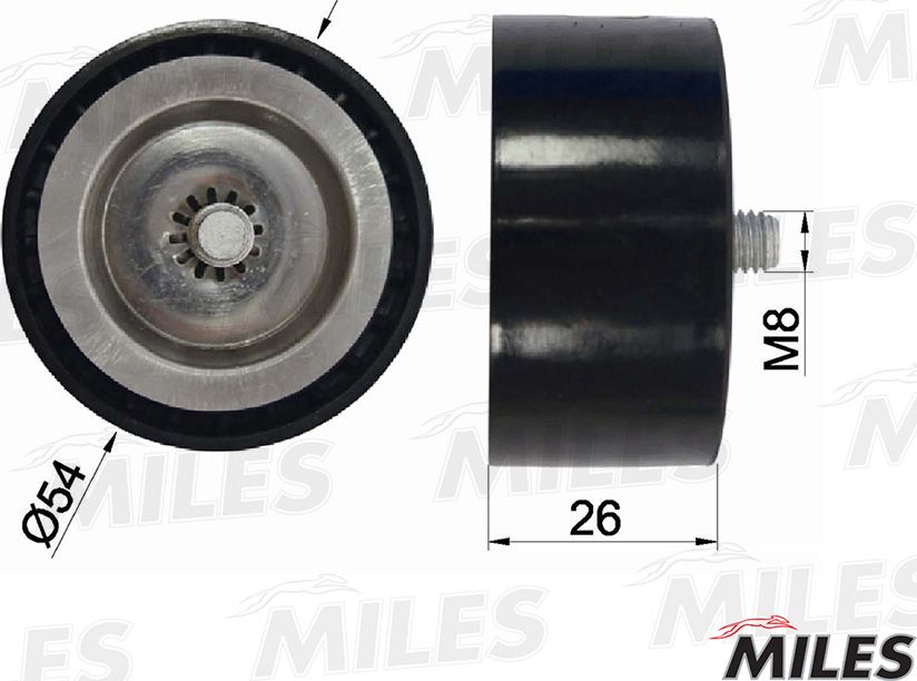 Направляющий (ведущий) ролик приводного поликлинового ремня Miles. Артикул AG03064