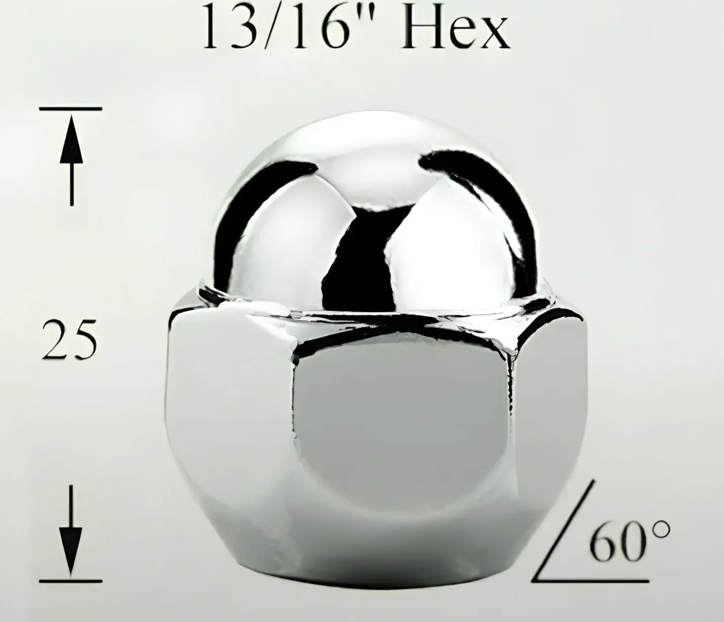 Гайка колесная M12x1,25x25, конус, кл.21, закрытая, хром для а/м Nissan/Infiniti (ASCR018) (Airline). Артикул ASCR018