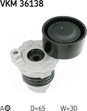 Натяжной ролик (натяжитель) приводного клинового зубчатого ремня SKF для Dacia Sandero II 2012-2026. Артикул VKM 36138