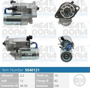 Стартер Meat & Doria для Toyota Land Cruiser Prado 120 2002-2009. Артикул 5040121