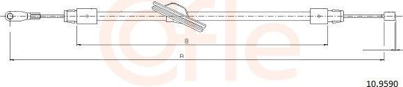 Трос ручника (тросик ручного тормоза) Cofle для Mercedes-Benz SL-Класс V (R230) 2001-2012. Артикул 92.10.9590