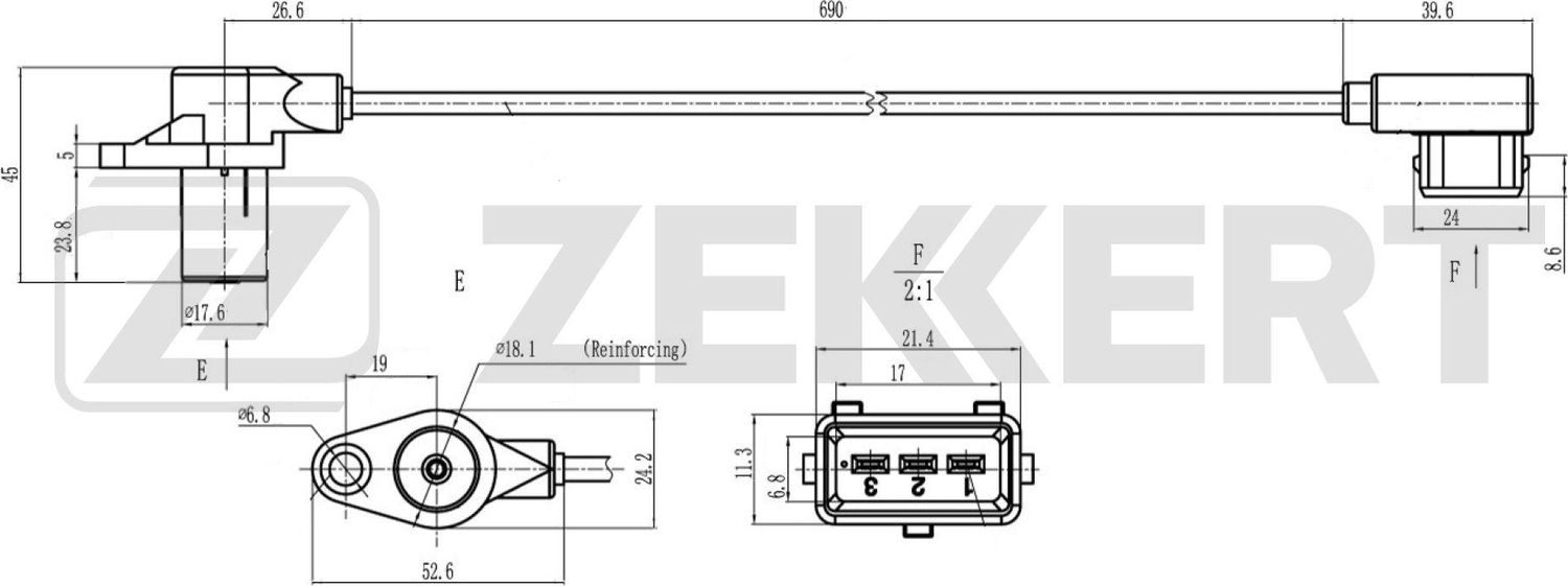 Датчик положения коленвала Zekkert. Артикул SE-4073