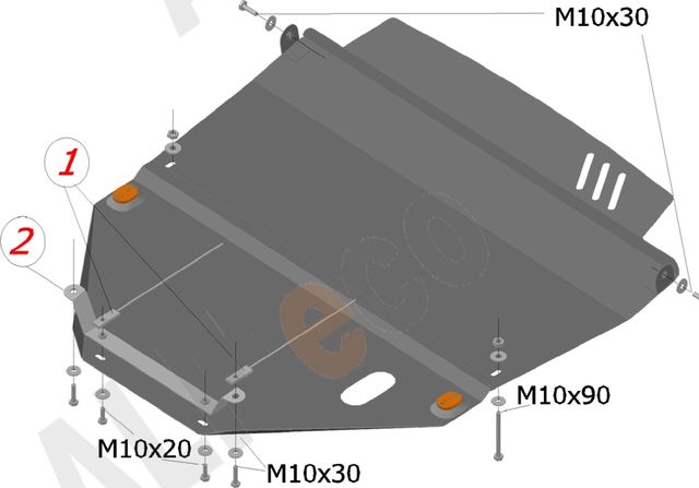 Защита алюминиевая Alfeco для картера и КПП Toyota Camry 10 (V10, XV10) XV10 1991-1996. Артикул ALF.24.38al