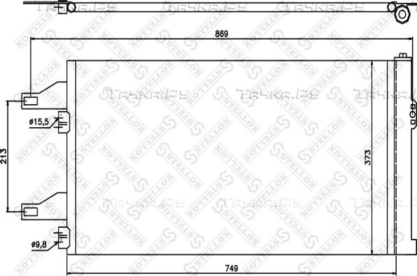 Радиатор кондиционера (конденсатор) Stellox. Артикул 10-45407-SX
