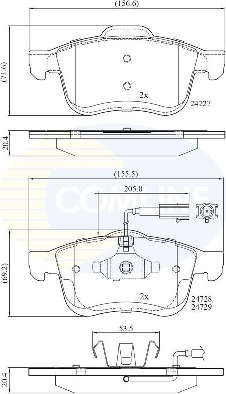 Тормозные колодки Comline Comline передние для Fiat Doblo II 2014-2026. Артикул CBP12032