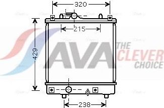 Радиатор охлаждения двигателя AVA для Opel Agila A 2000-2007. Артикул OLA2382