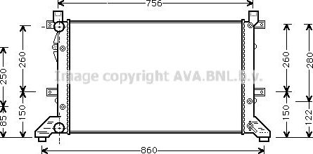 Радиатор охлаждения двигателя AVA для Volkswagen LT II 1996-2006. Артикул VNA2155