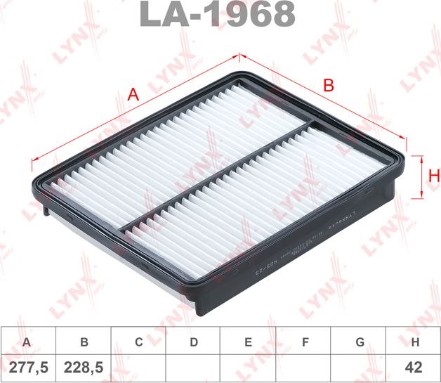 Воздушный фильтр LYNXauto. Артикул LA-1968