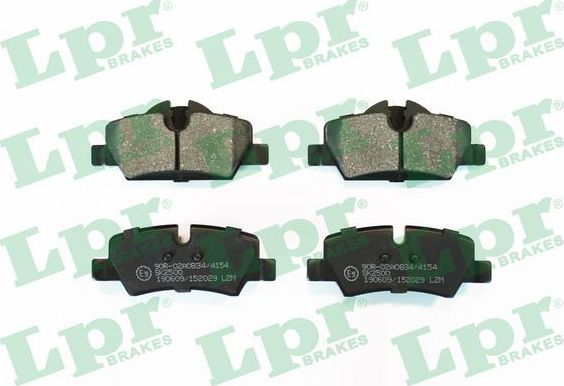 Тормозные колодки LPR задние для MINI Hatch III (F55/F56) 2013-2026. Артикул 05P2029