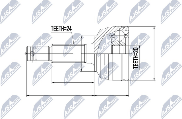 Шрус наружный (граната) NTY для Daihatsu Terios I 2000-2006. Артикул NPZ-DA-016